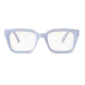 Non Prescription Thick Square Frame Clear Lens Eyeglasses White